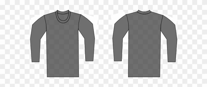 Gray Clipart Tshirt - Grey Long Sleeve T Shirt Template #192169