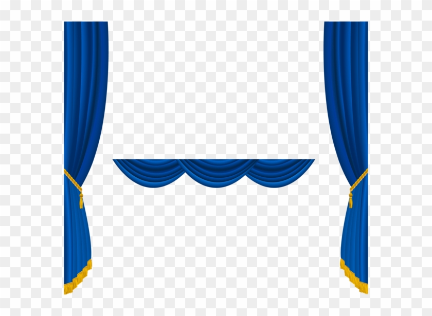 Curtain Clipart Transparent - Blue Curtain Vector Png #1145281