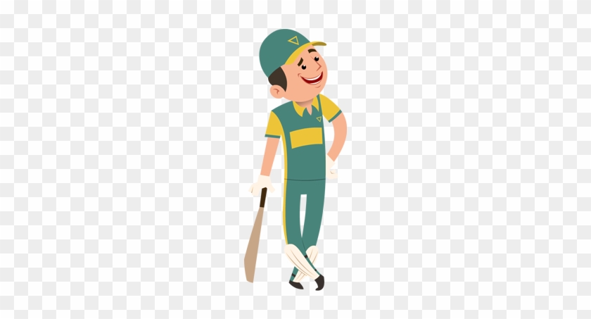 Sports-cricket Player Character - Cartoon #1145432