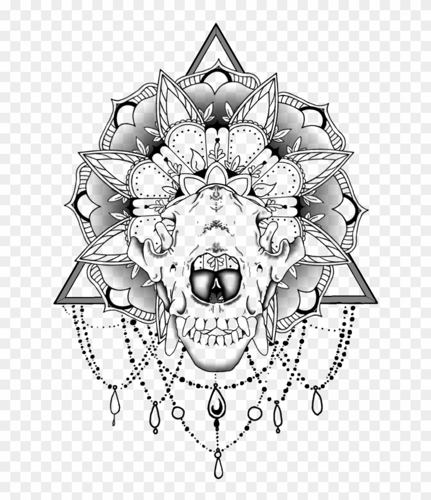 Wolf Skull Mandala Banner - Skull Mandala #1146213