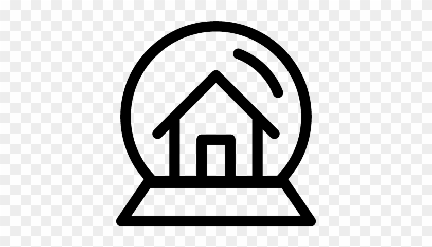 Snow Globe With House Inside Vector - Culinary Icon Of Globe #1147119