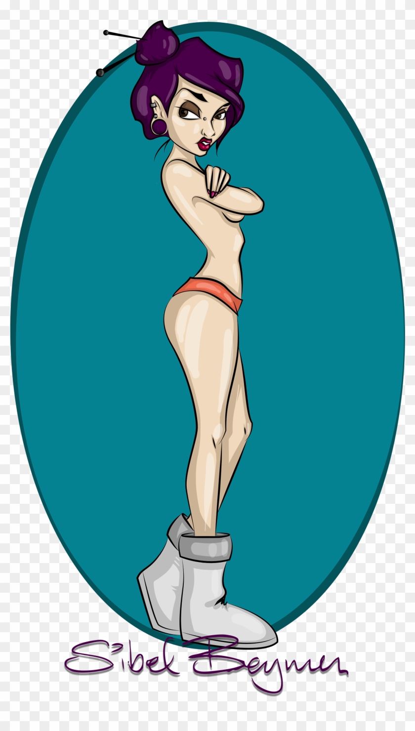 Pin-up Purple - Illustration - Cartoon #1147464