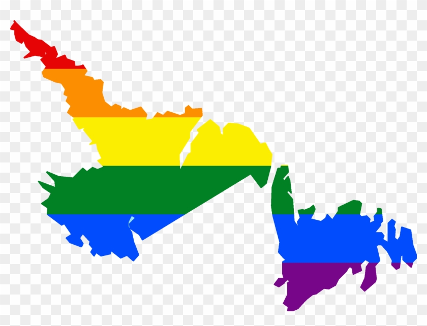 Lgbt Flag Map Of Newfoundland And Labrador - Newfoundland And Labrador Vector #1147705