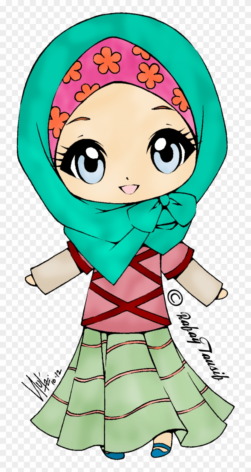 Cute Muslim Teacher Clipart 2 By Ethan - Muslim Girl Cartoon Png #1149190