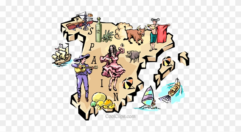 Spain Royalty Free Vector Clip Art Illustration - Eat, Drink And Be Spanish: A Traveller's Guide To The #1150016