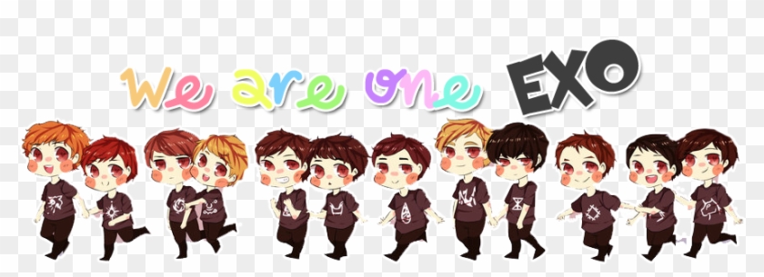 Exo Chibi Black Pearl K-pop Cartoon - Cartoon #1150276