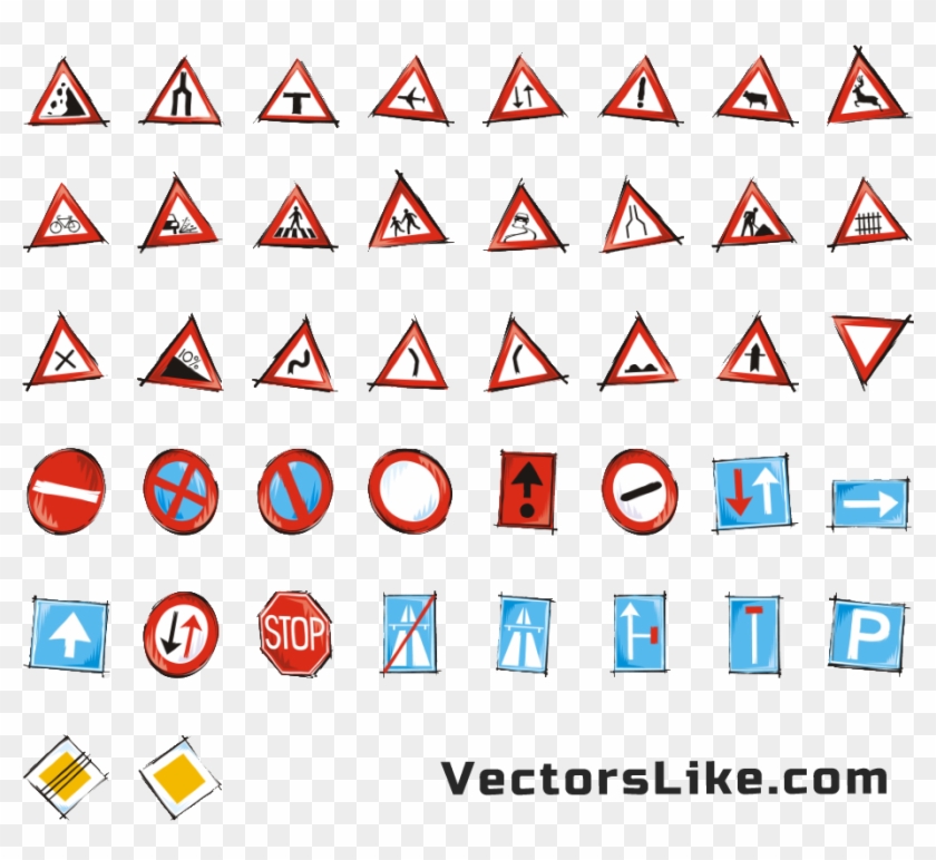 Traffic Signs Clip Art Vector - Vector Graphics #1152282