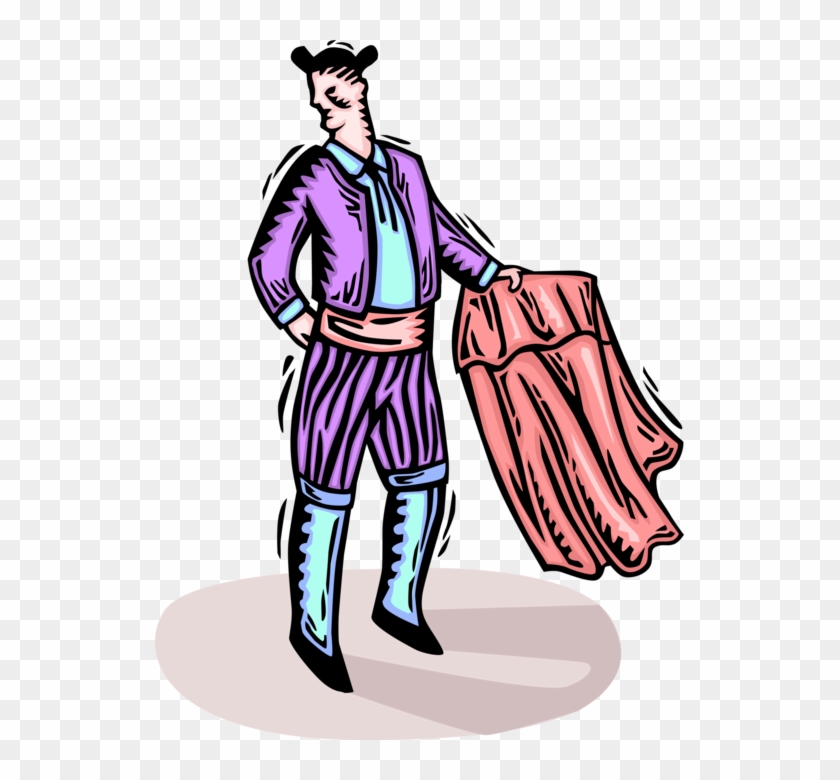 Vector Illustration Of Spanish Toreador Bullfighter - Illustration #1152359