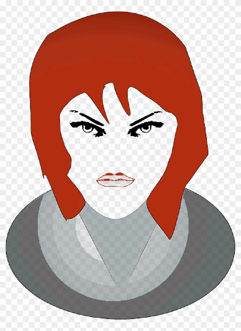 People, Woman, Girl, Angry, Face, Tomas - Smiley Femme Fatale Face 1 25 Magnet Emoticon #1152665