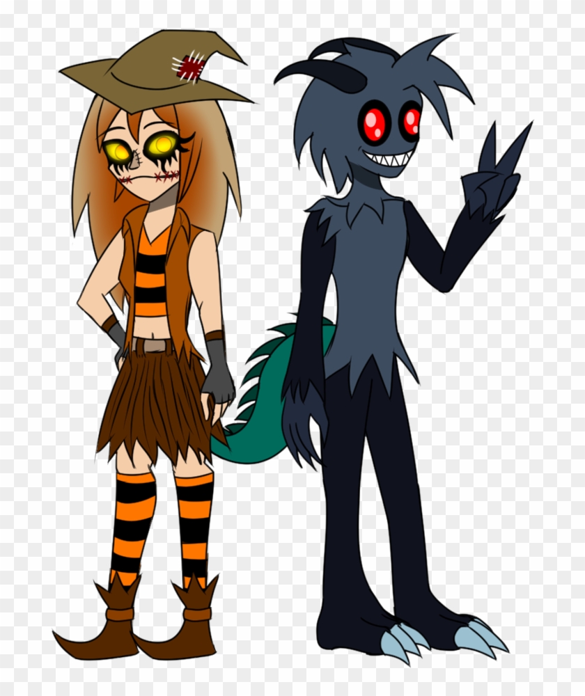 Scarecrow Girl And Zik The Demon By Knackmaster77 - Cartoon #1153315
