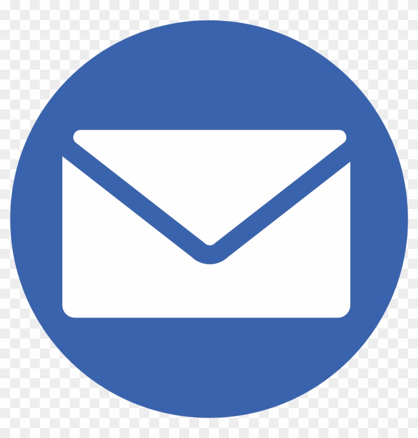 Find And Follow Us - Dark Blue Email Icon #1155348