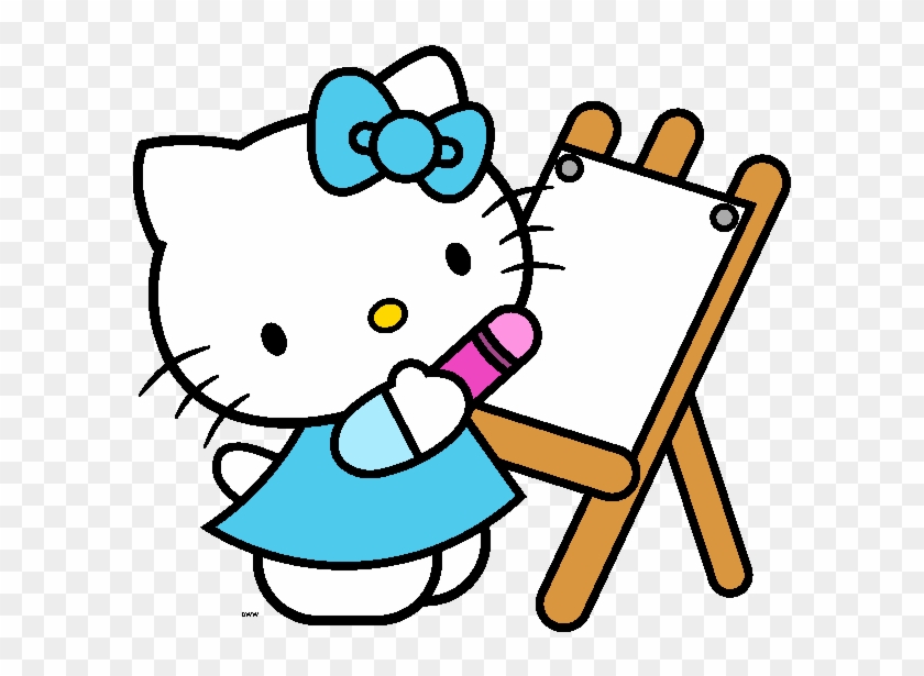 Hello School Cliparts - Printable Hello Kitty Coloring Pages #1156047