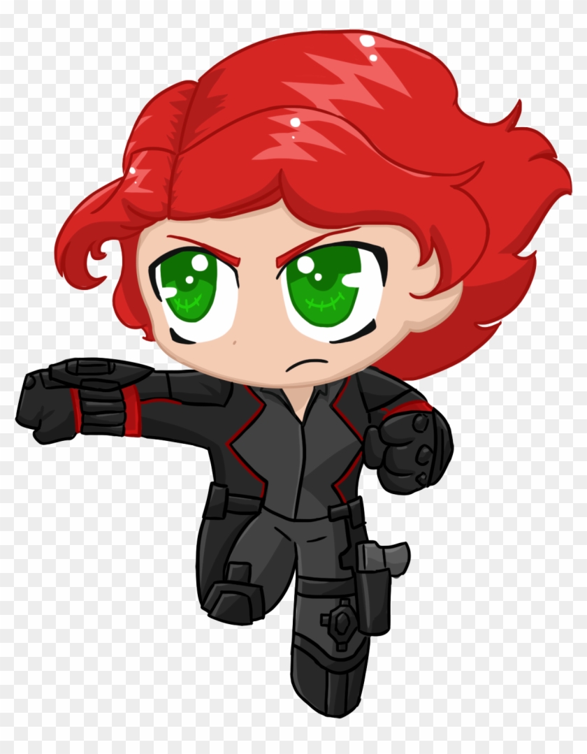Black Widow Clip Art - Avenger Black Widow Chibi #1156098