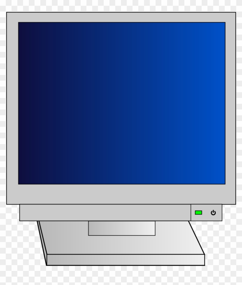 Onlinelabels Clip Art Crt Monitor With Power Light - Old Computer Monitor Clipart #1156324