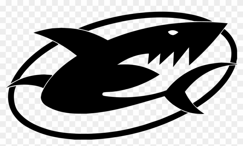 Swa Sharks Logo Black And White - Vector Graphics #1156984