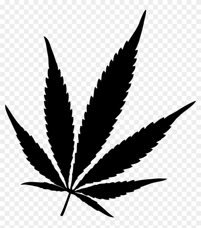 Pot Leaf Vector Black And White #1157638