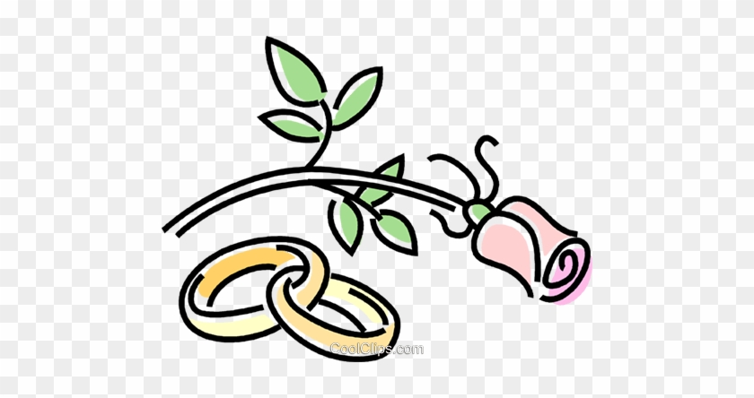 Wedding Rings With A Rose Royalty Free Vector Clip - Free Clip Art Weddings #1158264