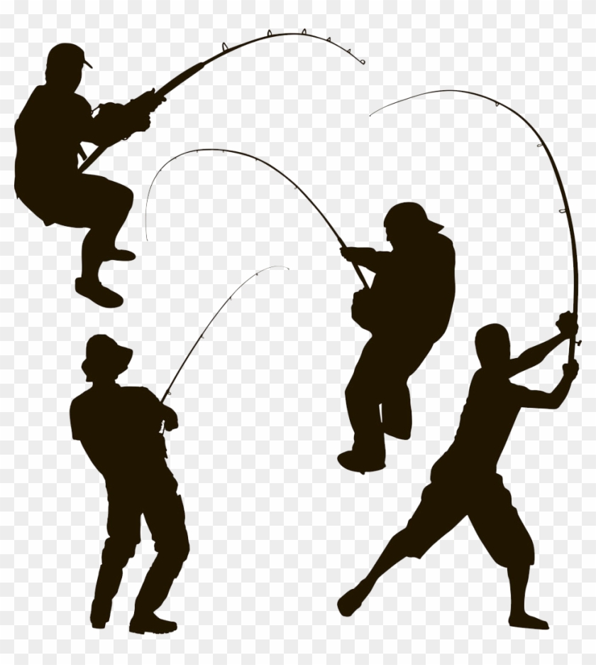 Silhouette Fishing Fisherman Clip Art - Fishing Silhouette #1159742