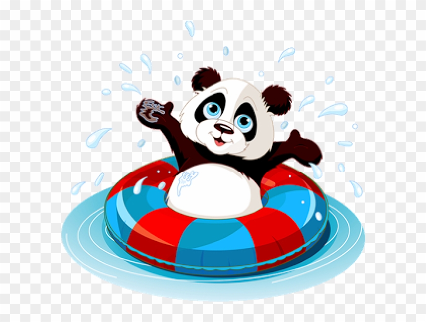 Panda Bears Cartoon Animal Images - Innertube Water Polo Clipart #1160065