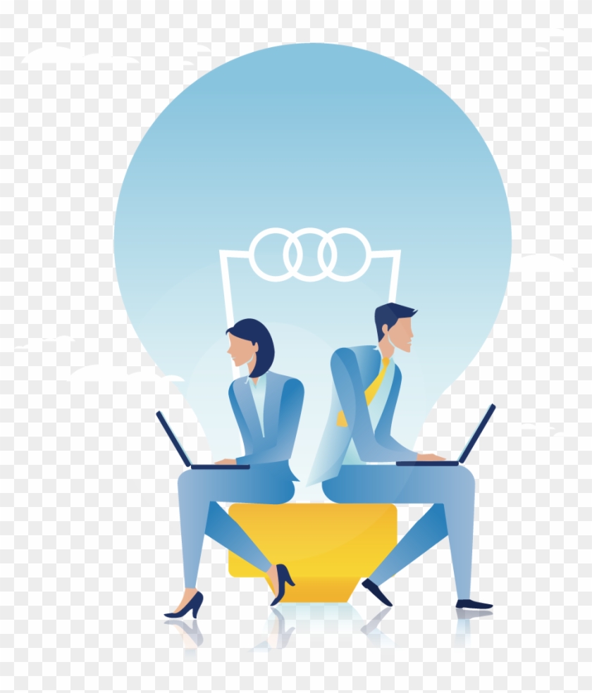 Cartoon Back To Back To Work People - Cartoon Bulb People Working #1160408