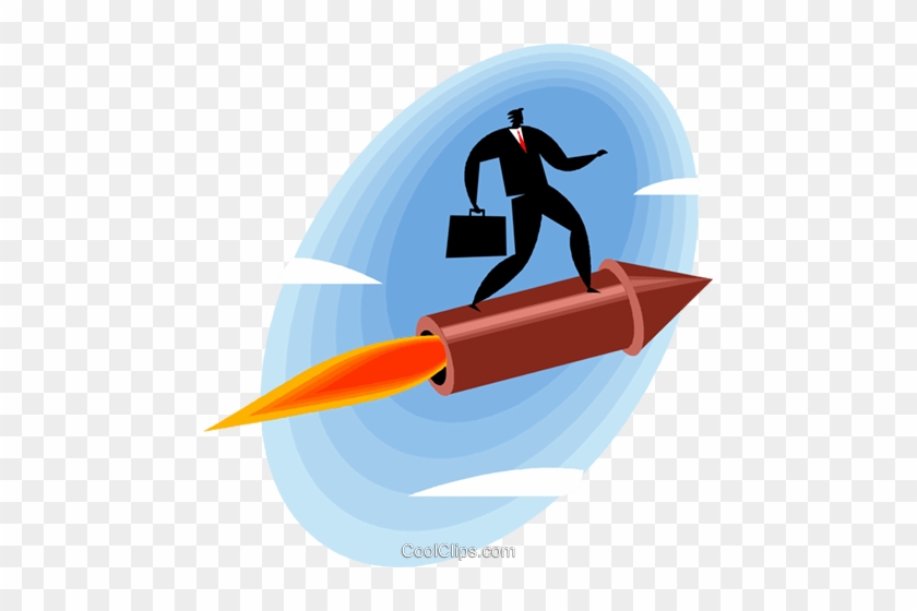 Businessman Riding A Rocket Royalty Free Vector Clip - Illustration #1160724