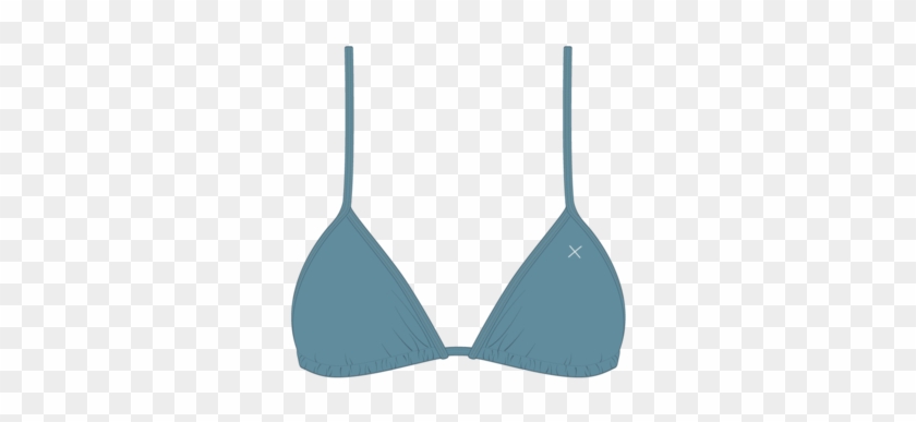 Sea Blue Bikini Top Ii - Bathing Suit With X Logo #1161032