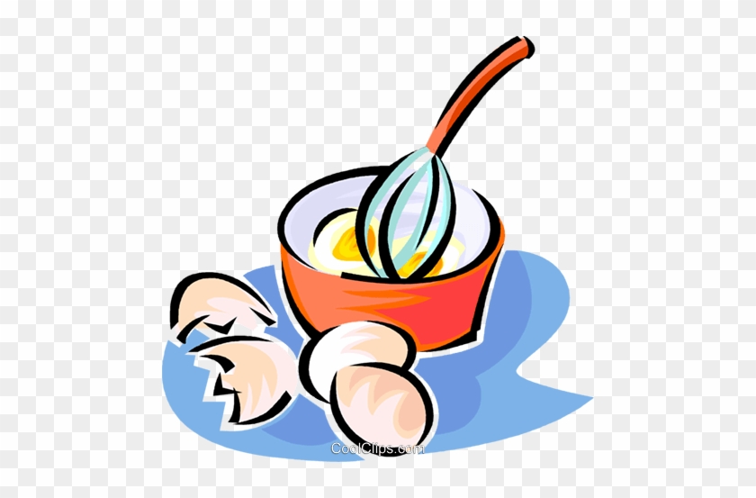 Whisk Beating Eggs In A Bowl Royalty Free Vector Clip - Whisk Eggs Clipart #1161248