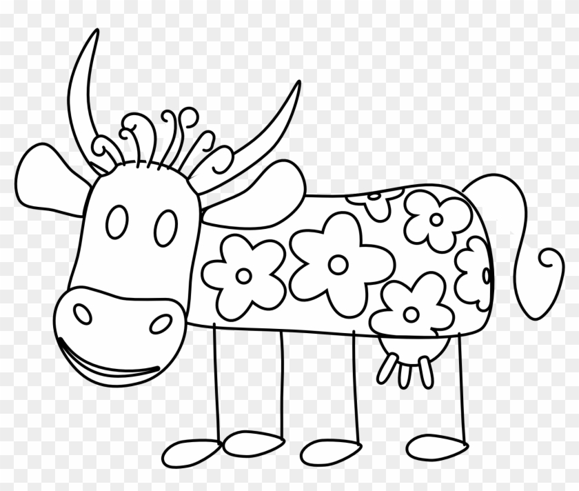 Clip Art Taurine Cattle Vector Graphics Portable Network - Imágenes De Flores Blanco Y Negro #1161274