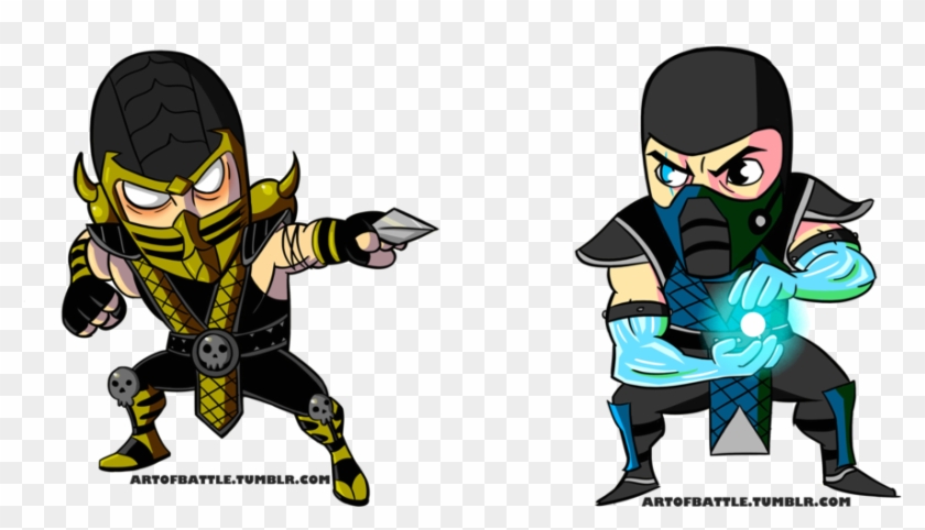 Scorpion And Sub Zero By Baronbattle - Scorpion Vs Sub Zero Png #1161536