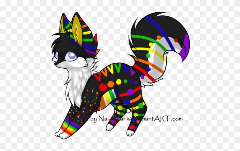 Rainbow Fox Adopt~ This Adopt Is Going For 20 Once - Rainbow Fox Clip Art #1161677
