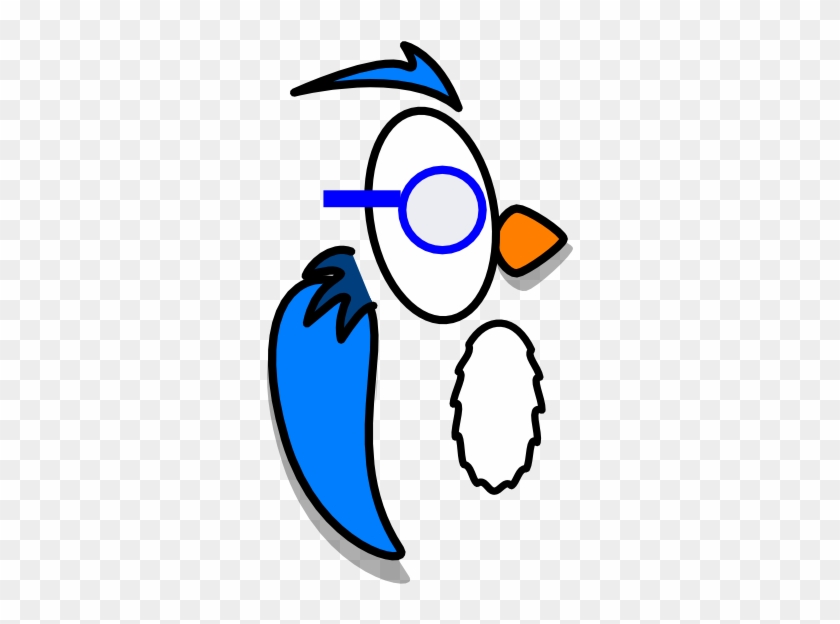 Blue Owl With Glasses Svg Clip Arts 306 X 592 Px - Clip Art #1161895