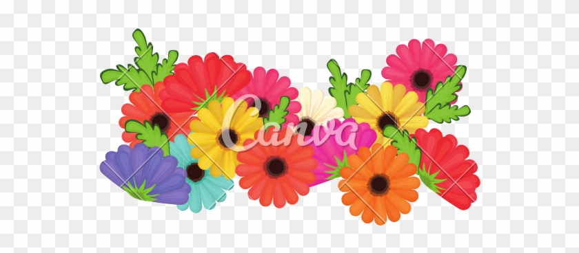 Colorful Flowers Ornament Vector - Illustration #1161971