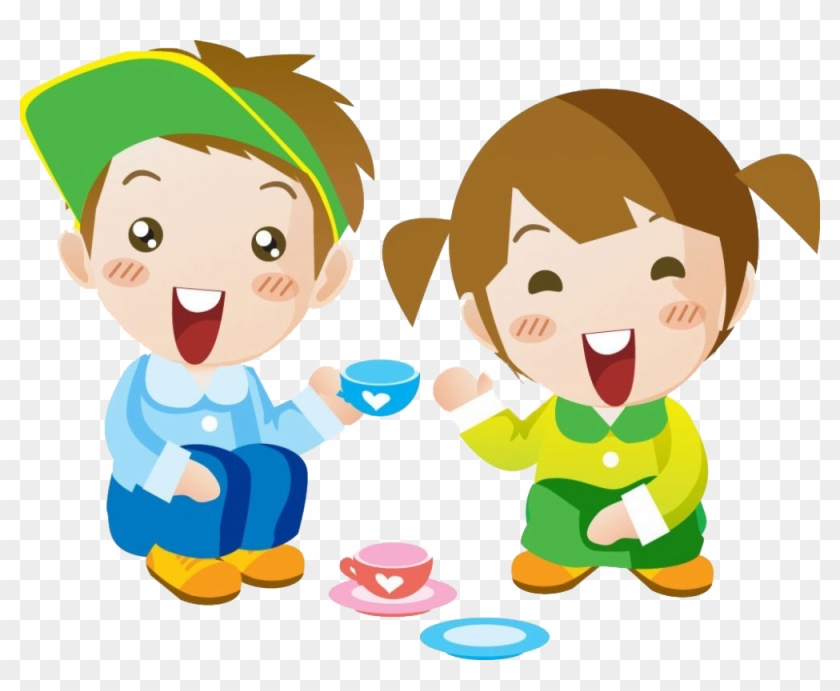Child Cartoon Girl Boy - 소꿉 놀이 #1163281