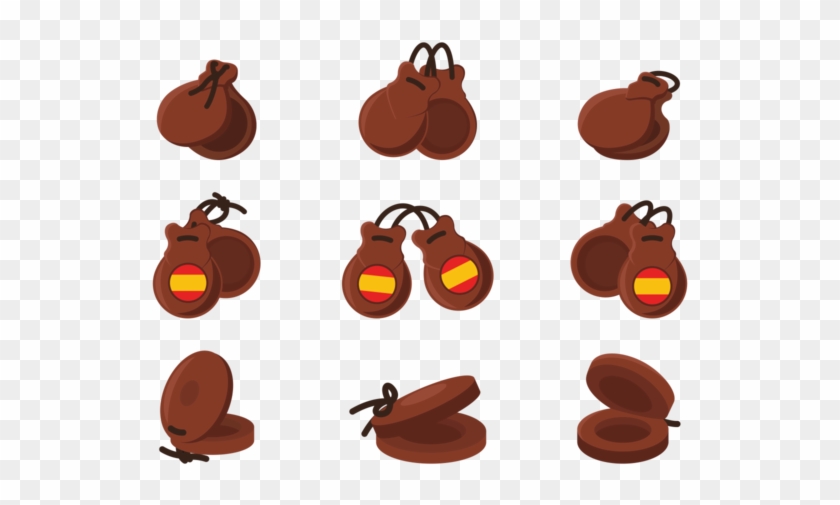 Castanets Icons Vector - Red Dragon #1164719
