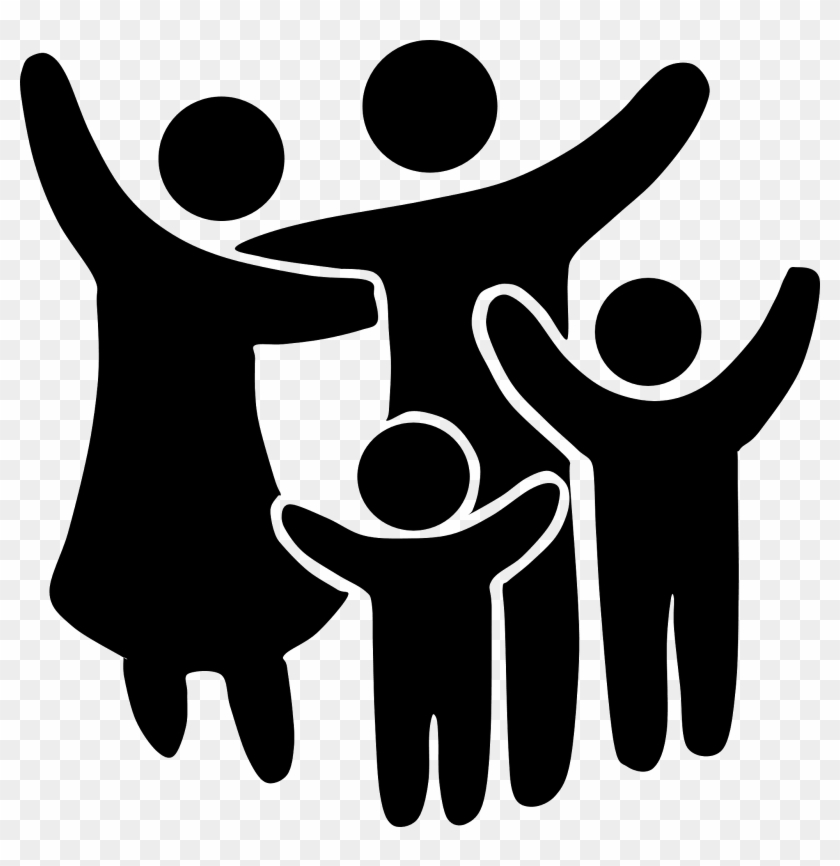Family Clipart Transparent Background - Family Clip Art Black And White #1165855