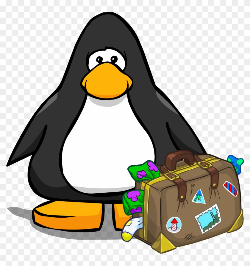 Overflowing Suitcase Pc - Penguin With Suitcase Cartoon #1173960