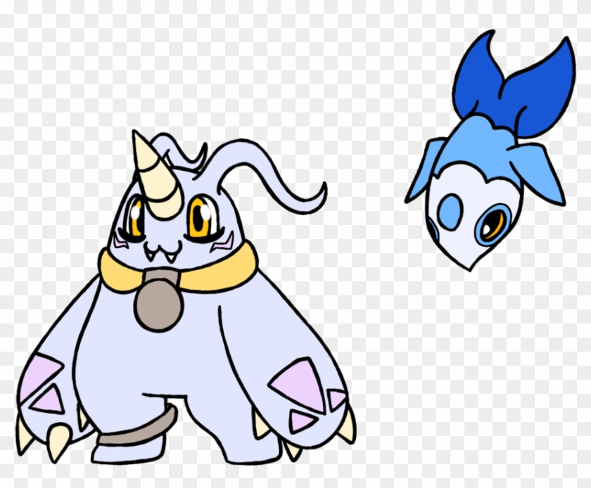 Marinedrimogemon And Minnowmon By Wolfryhedgies - Cartoon #1175343