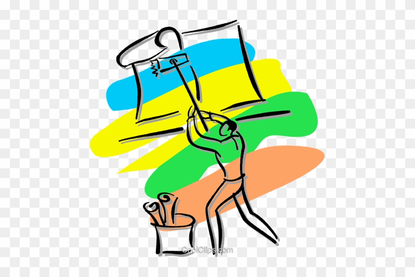 Person Putting Up Wallpaper Royalty Free Vector Clip - Person Putting Up Wallpaper Royalty Free Vector Clip #1176494