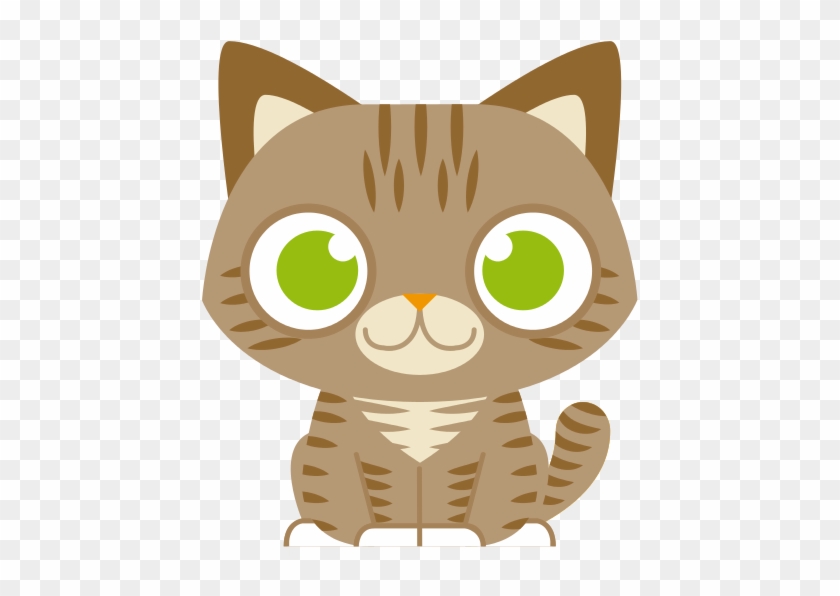 Cartoon Adorable Little Cat Isolated Illustration - Little Cat Cartoon #1177017