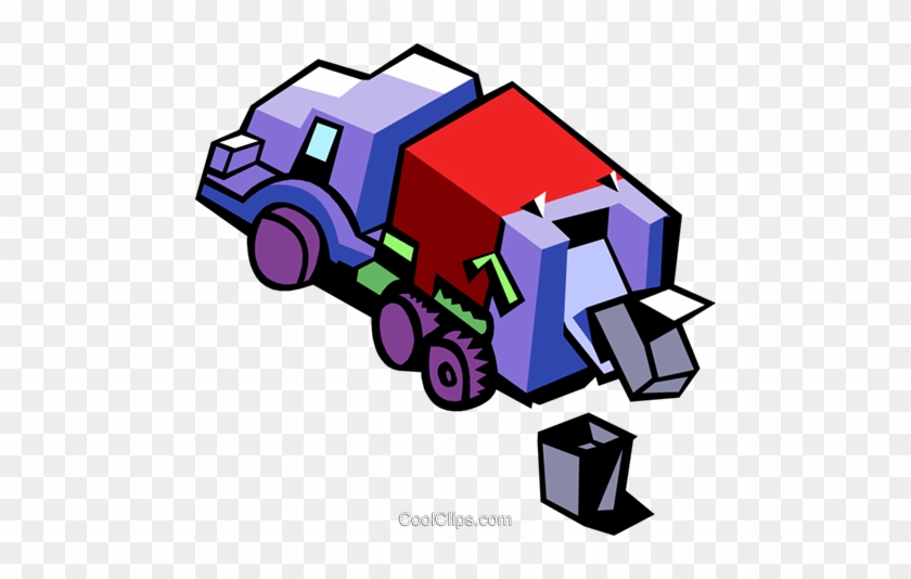 Garbage Truck Royalty Free Vector Clip Art Illustration - Garbage Truck Clip Art #1177064