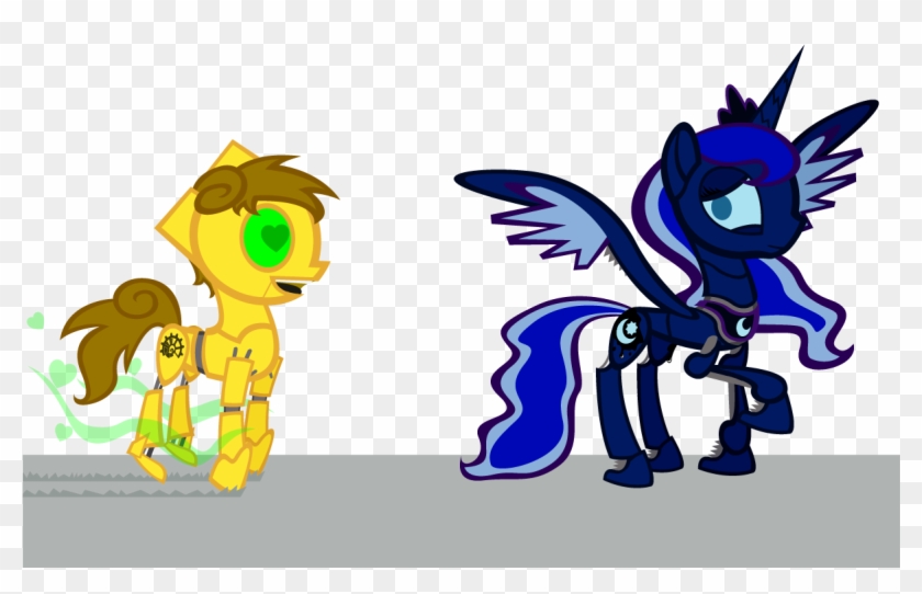 Cogweaver, Cog Weaver, Oc, Princess Luna, Robot, Safe - Cartoon #1177587