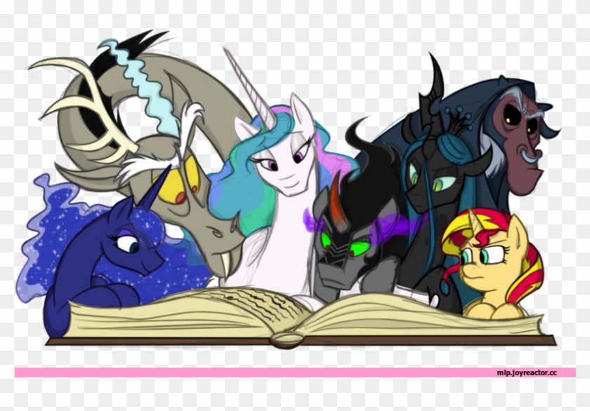 Queen Chrysalis,princess Luna,princess Celestia,king - Mlp Discord And King Sombra Ship #1177592