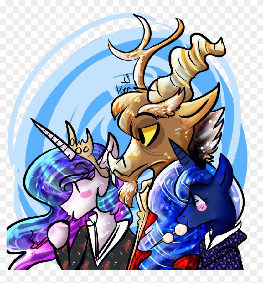 Tsukimis, Crossover, Discord, Princess Celestia, Princess - Equestria #1177642