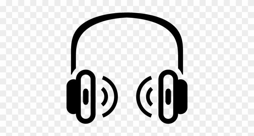 Headphones With Sound Waves Vector - Music #1178249