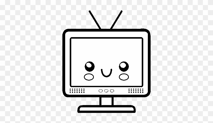 Television With Antenna Coloring Page - Televisor Para Colorear Animada #1178406