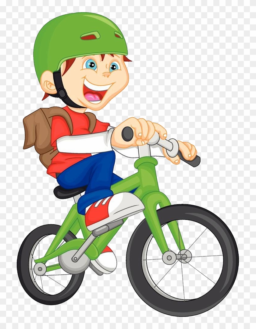 Bicycle Cartoon Stock Photography Clip Art - Boy Riding Bike Clipart #1179441