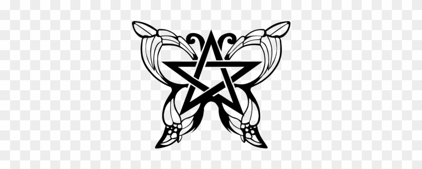 Butterfly Pentagram Sticker - Butterfly Pentagram #1179571