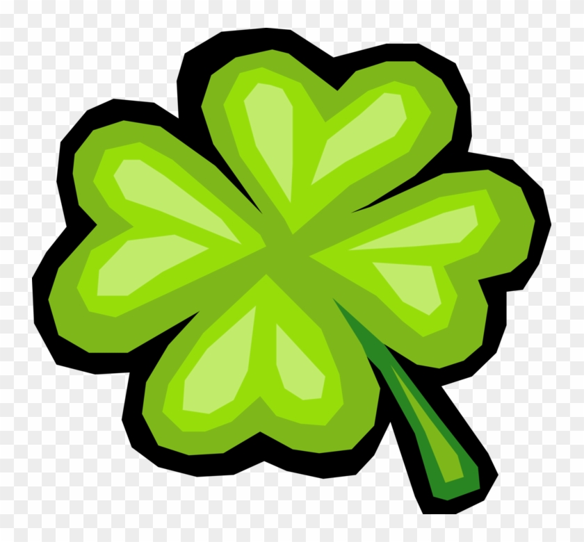 Vector Illustration Of St Patrick's Day Four-leaf Clover - Vector Illustration Of St Patrick's Day Four-leaf Clover #1181424