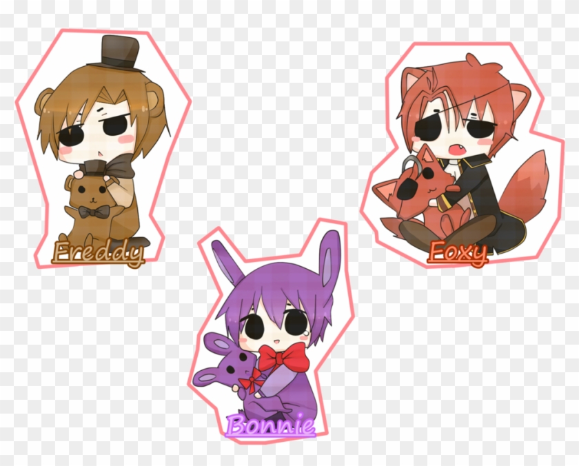 [fnaf] Freddy And Bonnie, Foxy By Kawaii Kitty On Deviantart - Cartoon #1183590