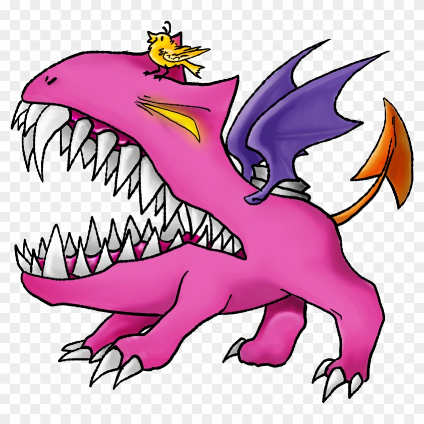 Beak Dragon Pink M Clip Art - Cartoon #1183702